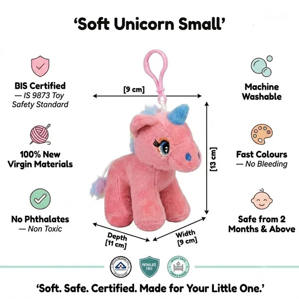 FunToys_Plush_Unicorn_Bag_charm_For_Kids