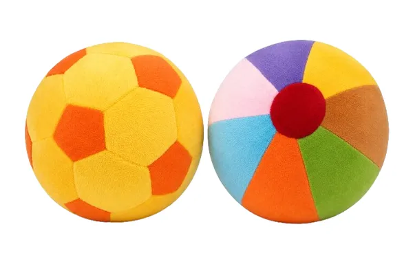 FunToys_Plush_Rainbow_Ball_And_Plush_Football_For_Kids_Pack_Of_2