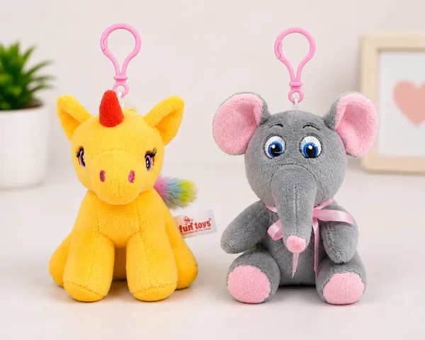 FunToys_Plush_Unicorn_Keychain_And_Plush_Elephant_Keychain_For_Kids_Pack_Of_2