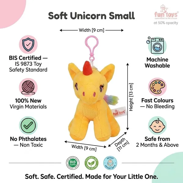 FunToys_Plush_Unicorn_Keychain_And_Plush_Elephant_Keychain_For_Kids_Pack_Of_2