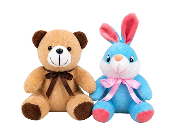 FunToys_Plush_Teddy_Bear_And_Plush_Bunny_Toy_For_Kids_Pack_Of_2