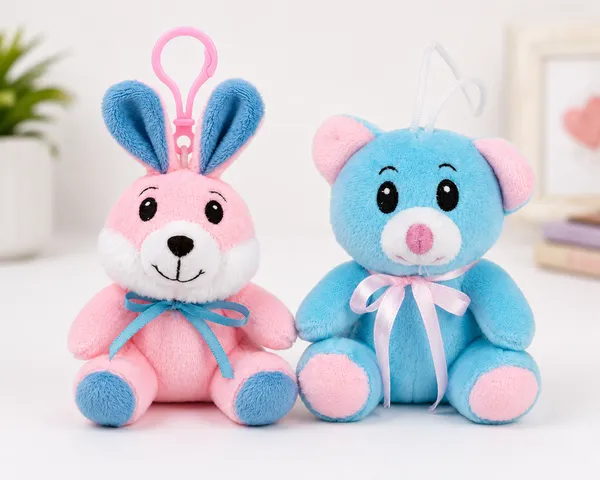FunToys_Plush_Rabbit_Bag_Charm_And_Plush_Bear_Toy_For_Kids_Pack_Of_2