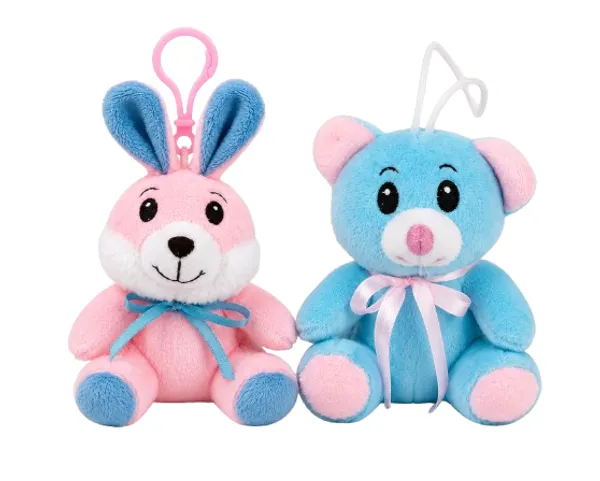 FunToys_Plush_Rabbit_Bag_Charm_And_Plush_Bear_Toy_For_Kids_Pack_Of_2