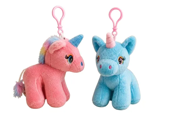 FunToys_Plush_Unicorn_Keychain_And_Plush_Unicorn_Bag_charm_For_Kids_Pack_Of_2