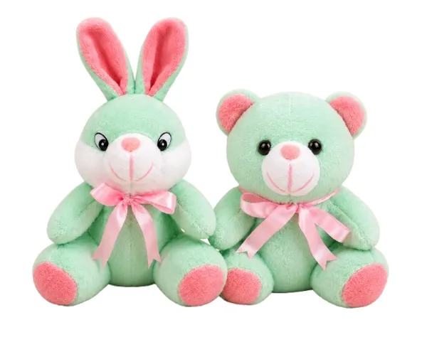 FunToys_Plush_Teddy_Bear_And_Plush_Bunny_Toy_For_Kids_Pack_Of_2