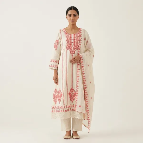 Ivory_Cotton_Embroidered_Anarkali_Kurta_With_Dupatta_For_Women