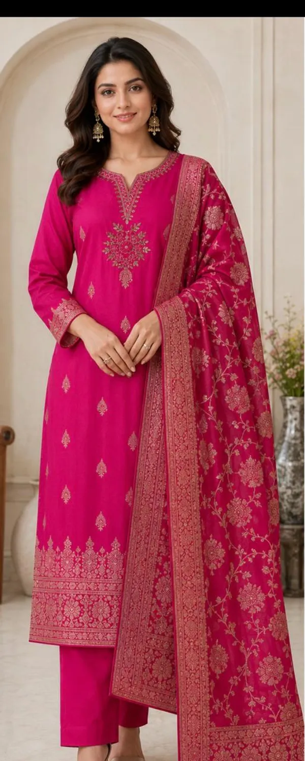 Pink_Silk_Embroidered_Ethnic_Kurti_Set_For_Women