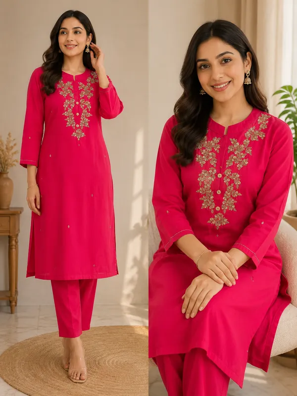 Red_Embroidered_Mandarin_Collar_Ethnic_Kurti_Set