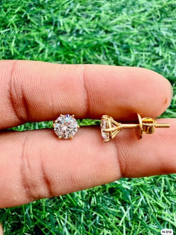 Silvering_Timeless_Solitaire_Earrings_|_1_CT_•_Authentic_925_Sterling_Silver_•_22_Carat_Gold_/_Rhodium_Plated_•_5A_Elite_CZ_•_Diamond_Setting_•_1.00_CARAT_Each_|_6.5_MM