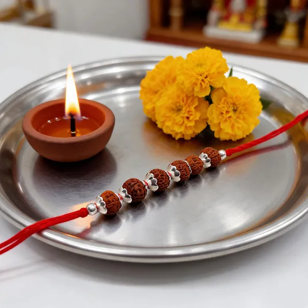 Silvering_Panchtatva_Rudraksha_925_Silver_Bracelet_Rakhi