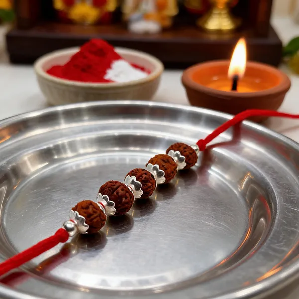 Silvering_Panchtatva_Rudraksha_925_Silver_Bracelet_Rakhi