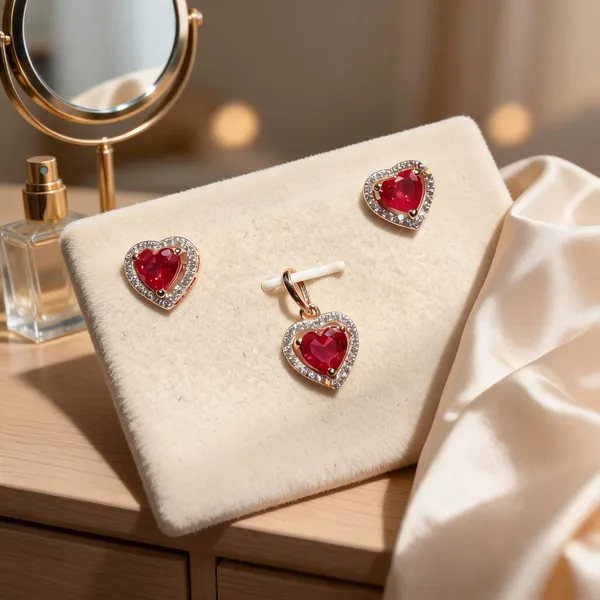 Silvering_Ruby_Heart_Halo_Pendant_Set_Authentic_925_Sterling_Silver_•_22_Carat_Gold_Plated_•_5A_Elite_CZ_•_Diamond_Setting