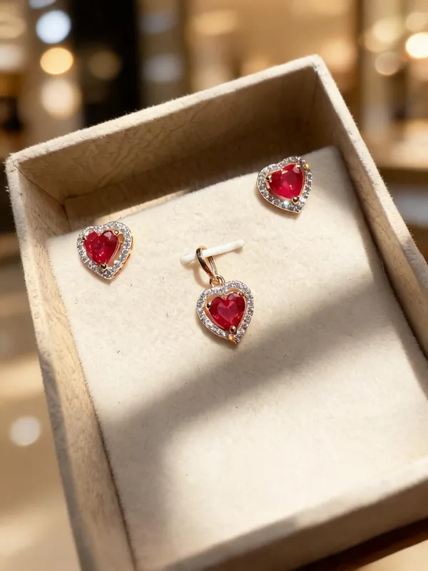 Silvering_Ruby_Heart_Halo_Pendant_Set_Authentic_925_Sterling_Silver_•_22_Carat_Gold_Plated_•_5A_Elite_CZ_•_Diamond_Setting