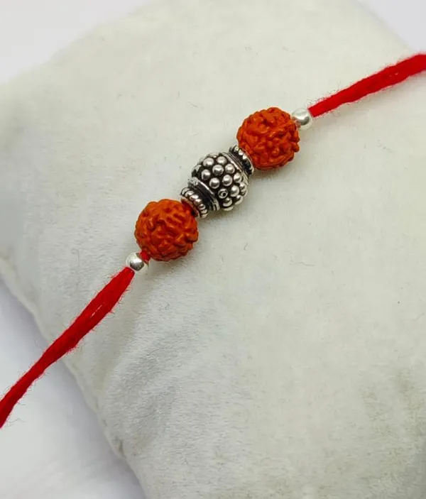 Silvering_Heritage_Rudraksha_925_Silver_Bracelet_Rakhi