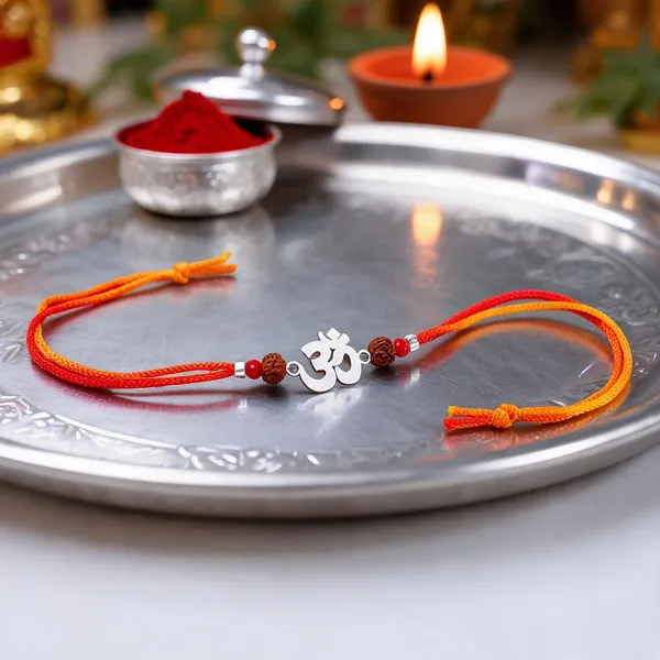 Silvering_Om_Cutwork_Rudraksha_925_Silver_Thread_Rakhi