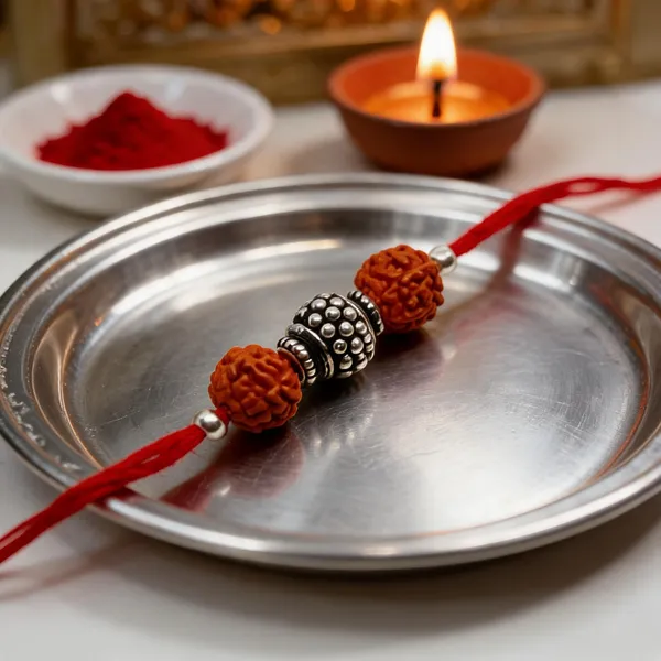 Silvering_Heritage_Rudraksha_925_Silver_Bracelet_Rakhi
