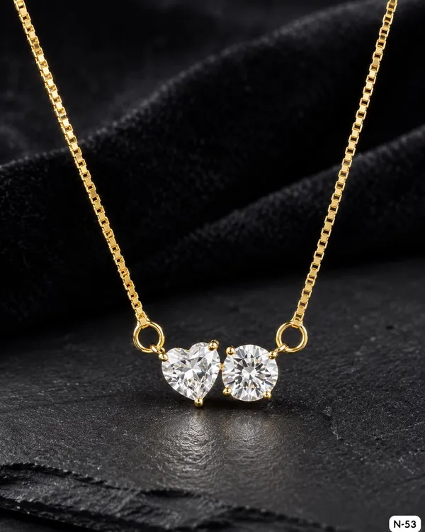 Silvering_Dual_Soul_Solitaire_Necklace_-_Authentic_925_Sterling_Silver_•_22_Carat_Gold_Plated_•_5A_Elite_CZ_•_Diamond_Setting