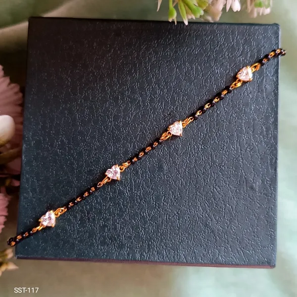 Silvering_Hridaya_Mangalsutra_Bracelet_:_Authentic_925_Sterling_Silver_•_22_Carat_Gold_Plated_•_5A_Elite_CZ_•_Diamond_Setting
