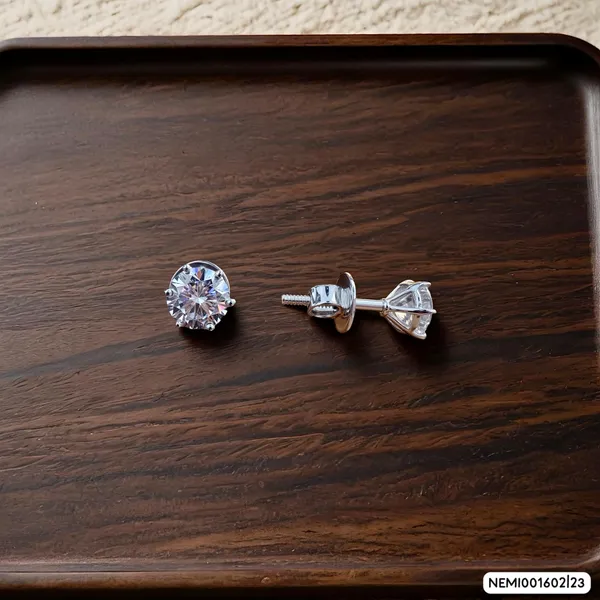 Silvering_Timeless_Solitaire_Earrings_|_1_CT_•_Authentic_925_Sterling_Silver_•_22_Carat_Gold_/_Rhodium_Plated_•_5A_Elite_CZ_•_Diamond_Setting_•_1.00_CARAT_Each_|_6.5_MM