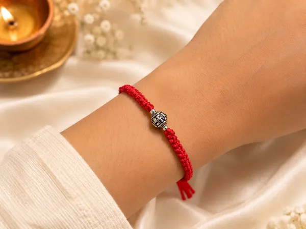 Silvering_Shubh_Swastik_925_Silver_Bead_Thread_Bracelet_Rakhi