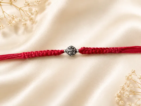 Silvering_Shubh_Swastik_925_Silver_Bead_Thread_Bracelet_Rakhi