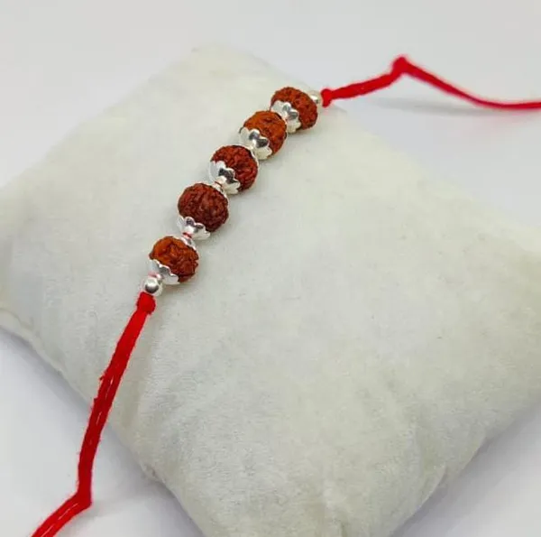 Silvering_Panchtatva_Rudraksha_925_Silver_Bracelet_Rakhi