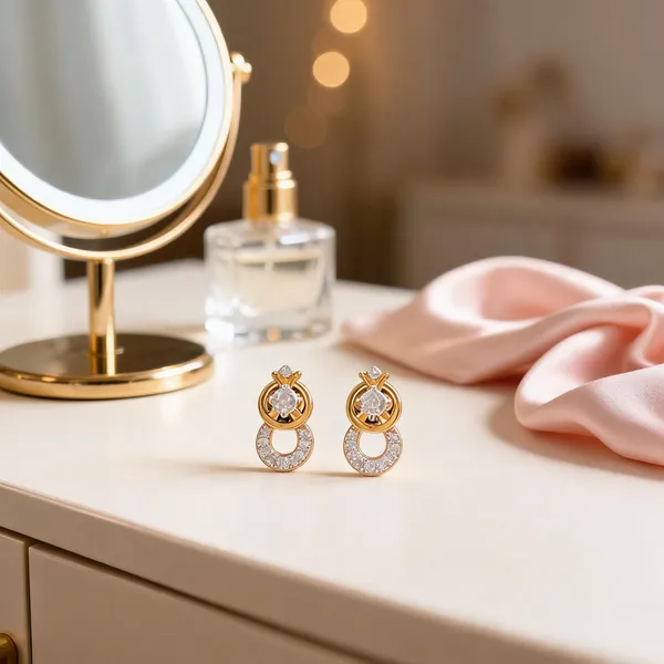 Silvering_Circle_of_Grace_Earrings_:_Authentic_925_Sterling_Silver_•_22_Carat_Gold_Plated_•_5A_Elite_CZ_•_Diamond_Setting