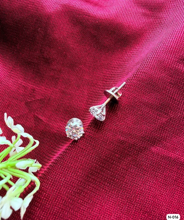Silvering_Timeless_Solitaire_Earrings_|_1_CT_•_Authentic_925_Sterling_Silver_•_22_Carat_Gold_/_Rhodium_Plated_•_5A_Elite_CZ_•_Diamond_Setting_•_1.00_CARAT_Each_|_6.5_MM