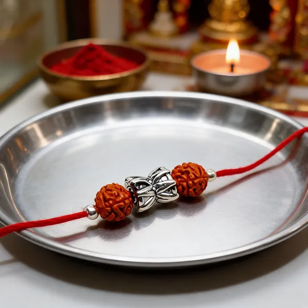 Silvering_Shiv_Damroo_Rudraksha_925_Silver_Bracelet_Rakhi