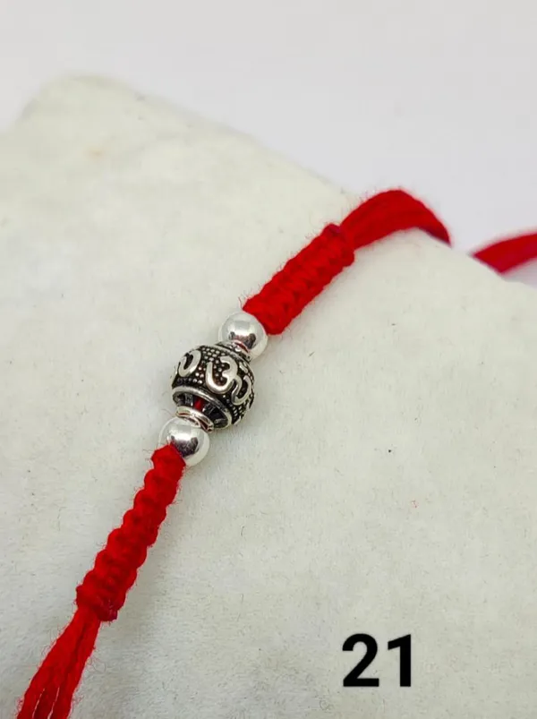 Silvering_Om_Bead_925_Silver_Thread_Bracelet_Rakhi