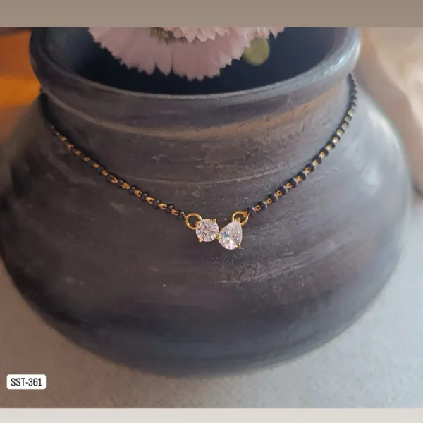 Silvering_Dual_Soul_Solitaire_Mangalsutra_Necklace_:_Authentic_925_Sterling_Silver_•_22_Carat_Gold_Plated_•_5A_Elite_CZ_•_Diamond_Setting