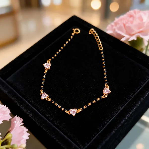 Silvering_Hridaya_Mangalsutra_Bracelet_:_Authentic_925_Sterling_Silver_•_22_Carat_Gold_Plated_•_5A_Elite_CZ_•_Diamond_Setting