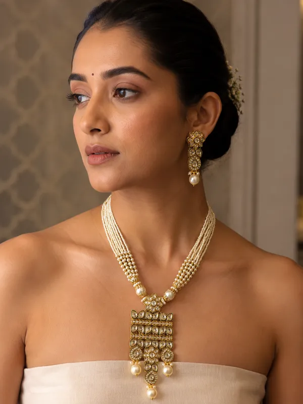 Gold_Premium_Base_Metal_Brass_Necklace_Set_For_Women
