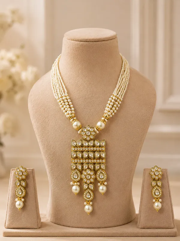Gold_Premium_Base_Metal_Brass_Necklace_Set_For_Women