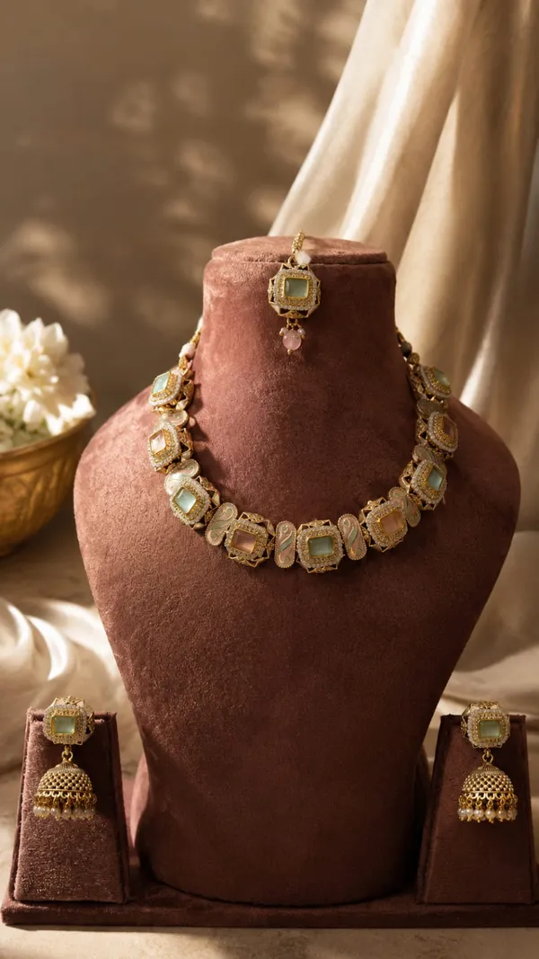 Sky_Blue_And_White_Premium_Brass_Necklace_Set_For_Women