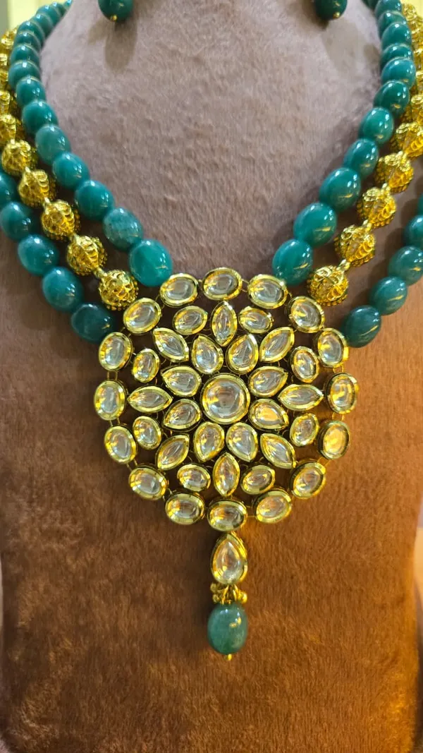 Green_And_Gold_Premium_Brass_Necklace_Set_For_Women