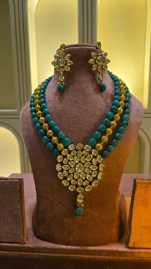 Green_And_Gold_Premium_Brass_Necklace_Set_For_Women
