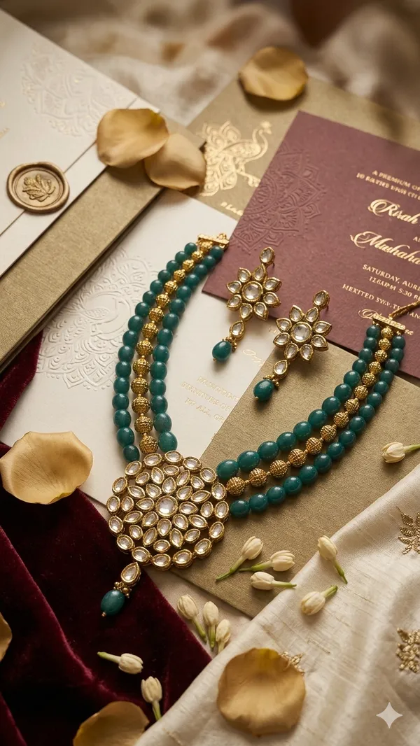 Green_And_Gold_Premium_Brass_Necklace_Set_For_Women