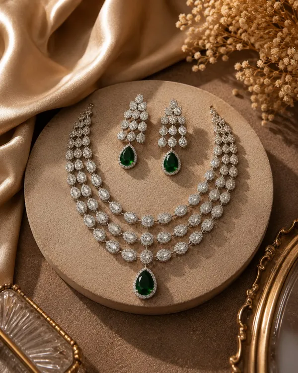 White_Premium_Brass_Necklace_Set_For_Women