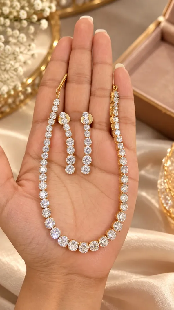 Celestia_Gold_Finish_Line_Necklace_&_Drop_Earrings
