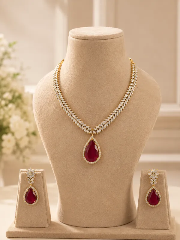Gold_Premium_Base_Metal_Brass_Necklace_Set_For_Women