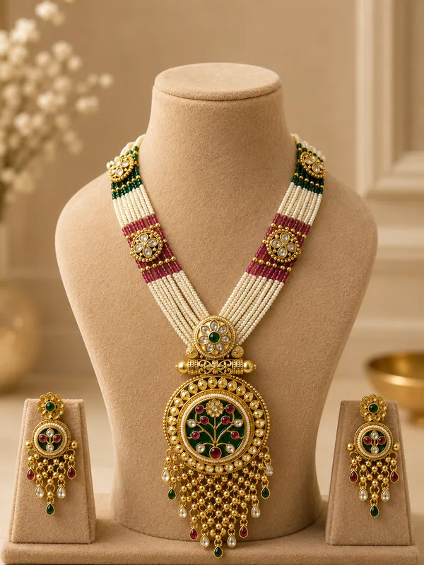 Gold_Premium_Base_Metal_Brass_Bridal_Necklace_For_Women