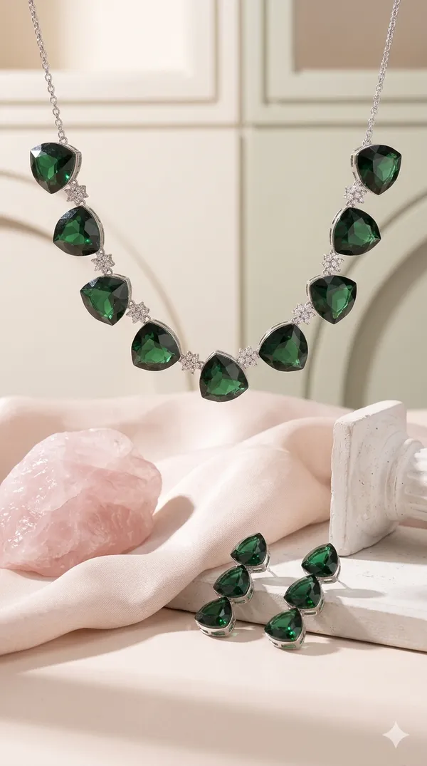 Green_Premium_Brass_Necklace_Set_For_Women