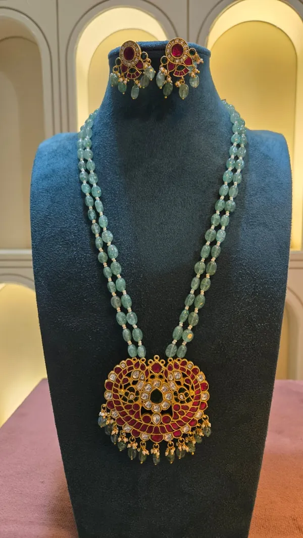 Maroon_And_Sky_Blue_Premium_Brass_Necklace_For_Women