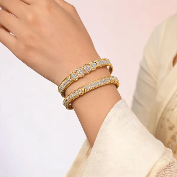 Gold_Premium_Base_Metal_Brass_Bangles_Set_For_Women