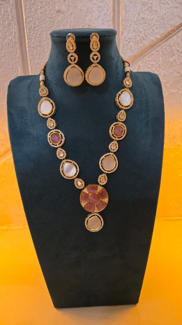 Light_Pink_Premium_Brass_Necklace_Set_For_Women