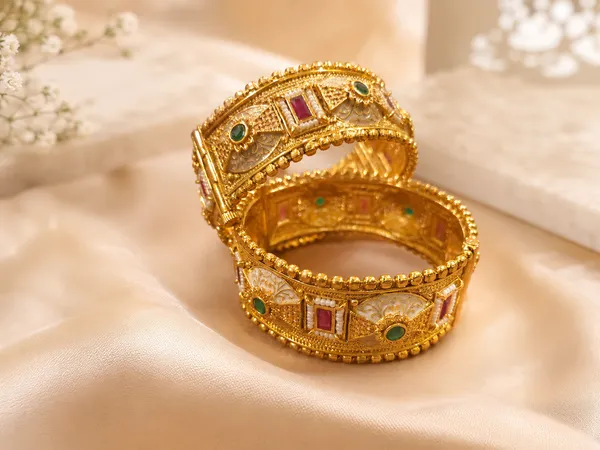 Gold_Premium_Base_Metal_Brass_Bangles_Set_For_Women
