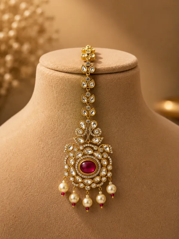 Gold_Premium_Base_Metal_Brass_Maang_Tikka_For_Women