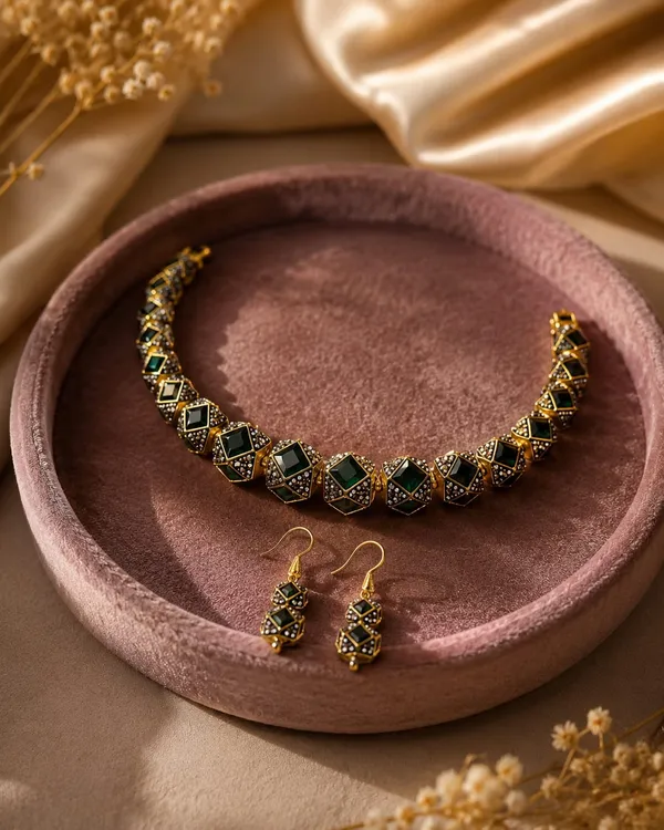 Green_And_Gold_Premium_Brass_Necklace_Set_For_Women