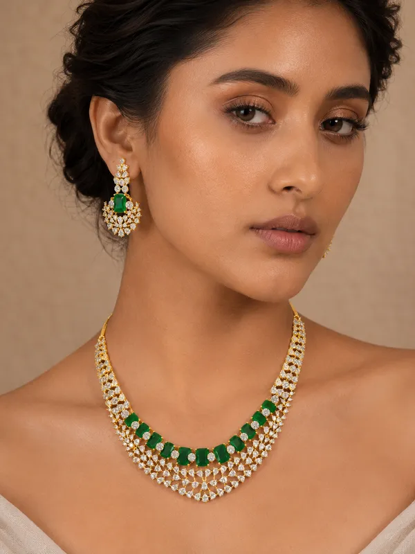 Gold_Premium_Base_Metal_Brass_Necklace_Set_For_Women